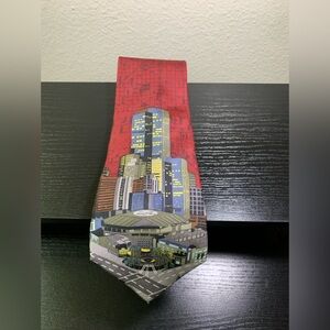 Roundtree And Yorke Tie Silk Phoenix Map Multicolored Made In USA